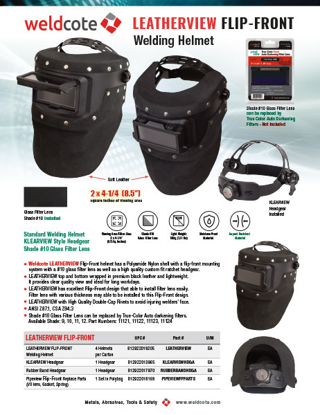 Weldcote LEATHERVIEW Flip-Front Helmets